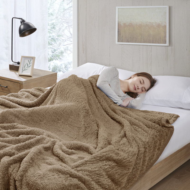 布団・毛布 Burlington House 100% Cotton Throw Woolrich Burlington Berber Cozy Soft Blanket & Reviews | Wayfair